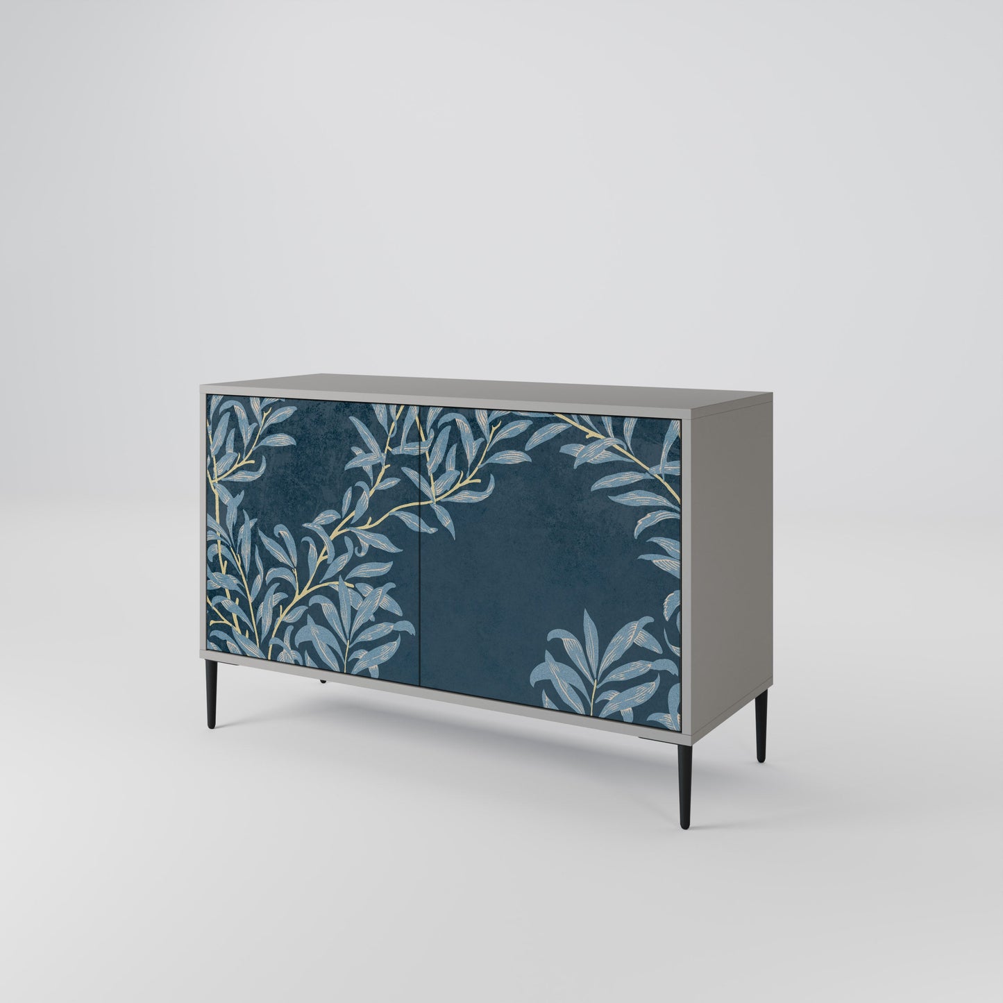 Credenza a 2 ante BLUE LEAVES in finitura grigia