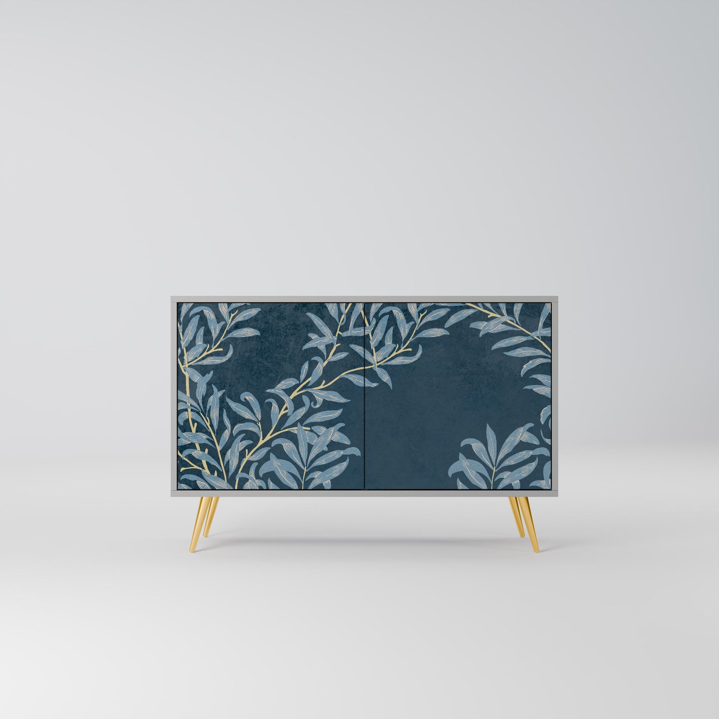 Credenza a 2 ante BLUE LEAVES in finitura grigia