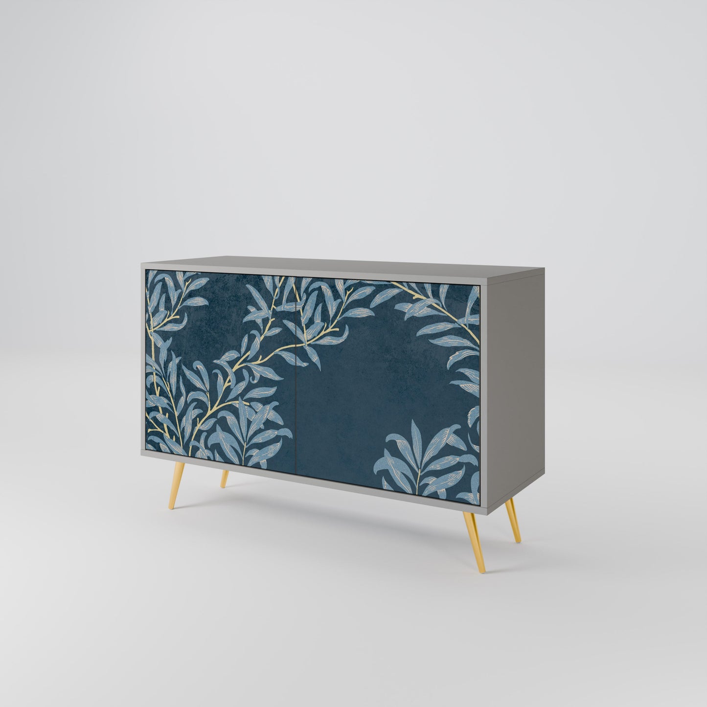 Credenza a 2 ante BLUE LEAVES in finitura grigia