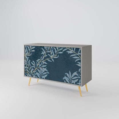 Credenza a 2 ante BLUE LEAVES in finitura grigia