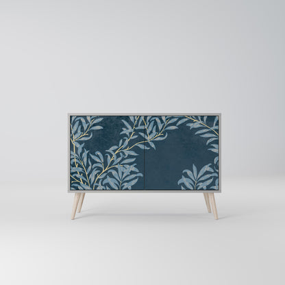 Credenza a 2 ante BLUE LEAVES in finitura grigia