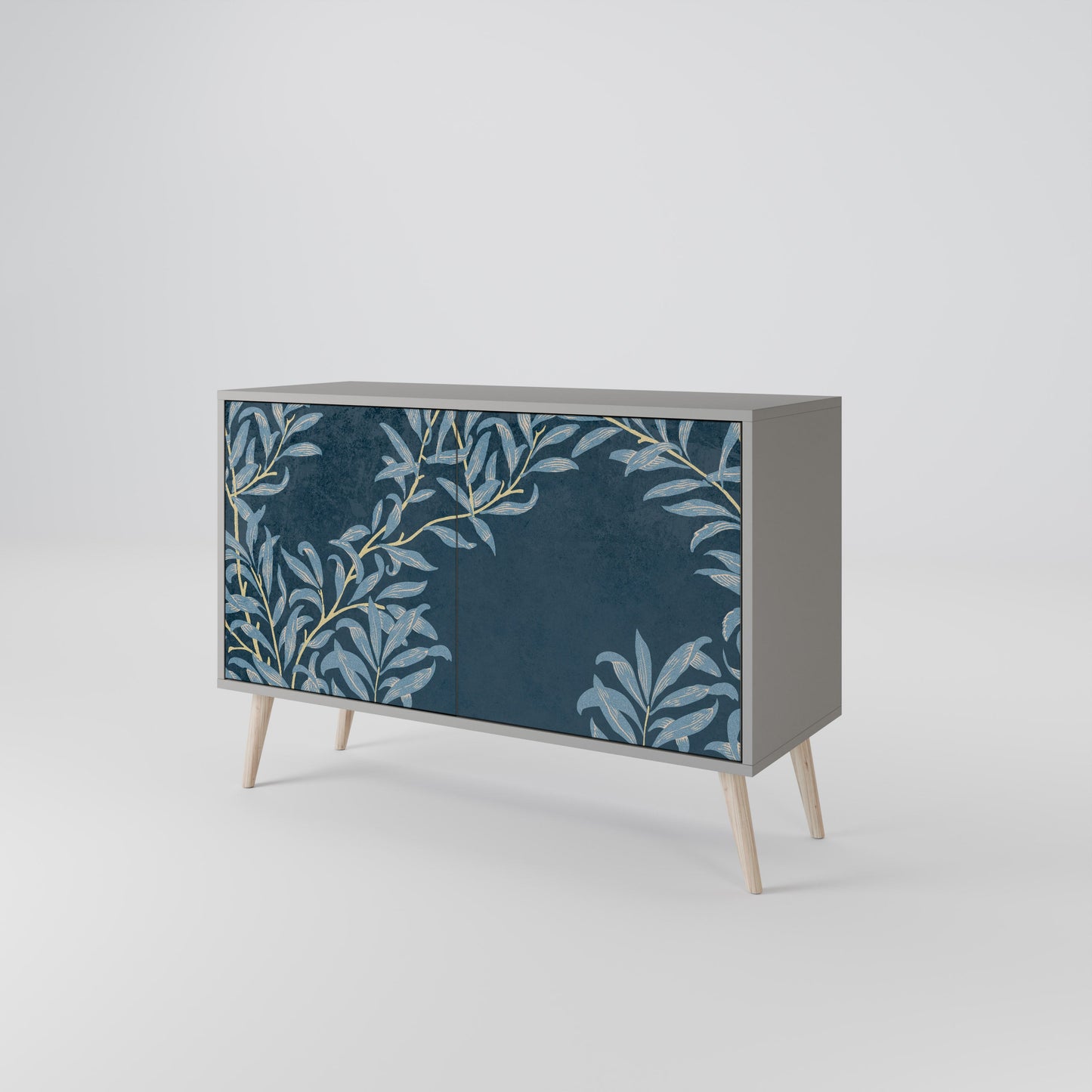 Credenza a 2 ante BLUE LEAVES in finitura grigia