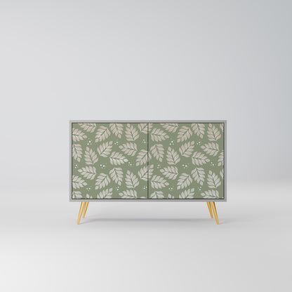 LEAVES ON GREEN 2-Door Sideboard in Grey Finish
