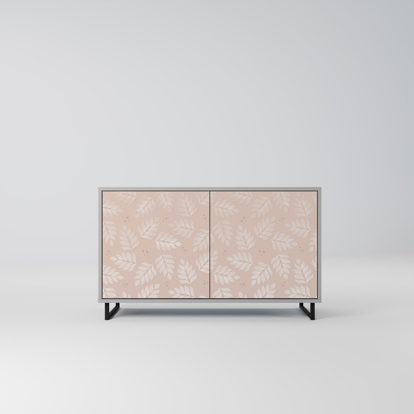 LEAVES ON BEIGE 2-Door Sideboard in Grey Finish
