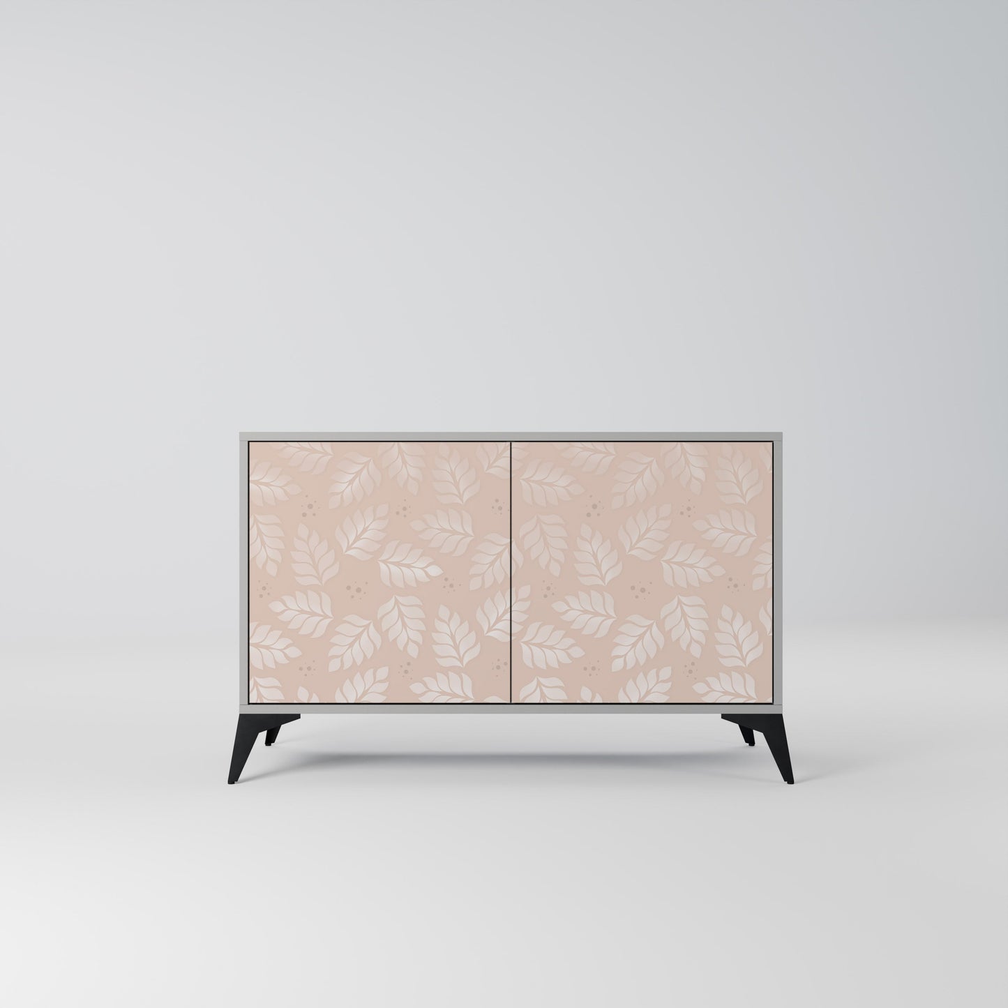 LEAVES ON BEIGE 2-Door Sideboard in Grey Finish