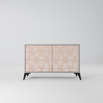 LEAVES ON BEIGE 2-Door Sideboard in Grey Finish