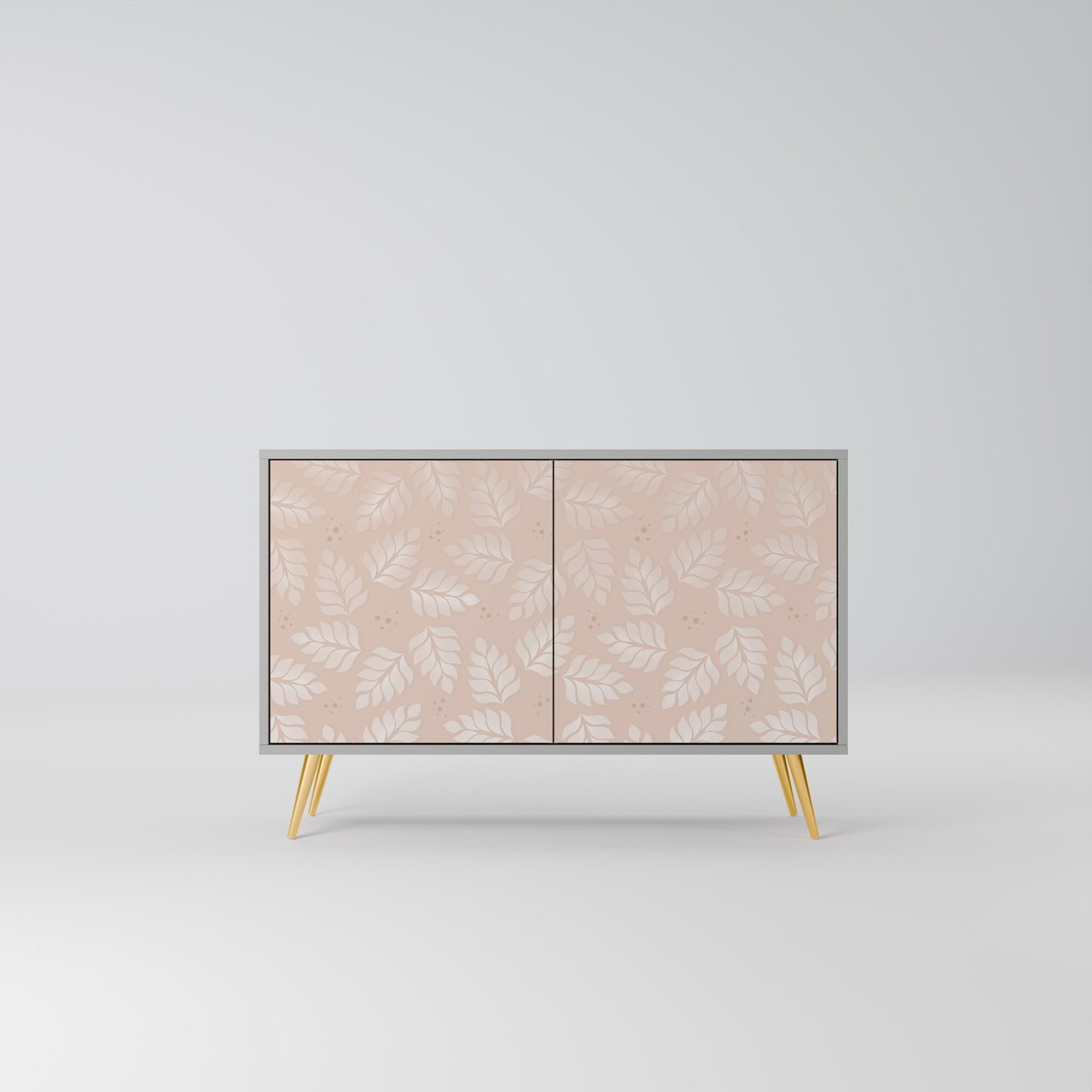 LEAVES ON BEIGE 2-Door Sideboard in Grey Finish