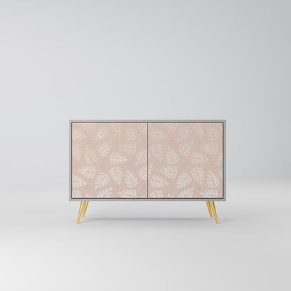 LEAVES ON BEIGE 2-Door Sideboard in Grey Finish