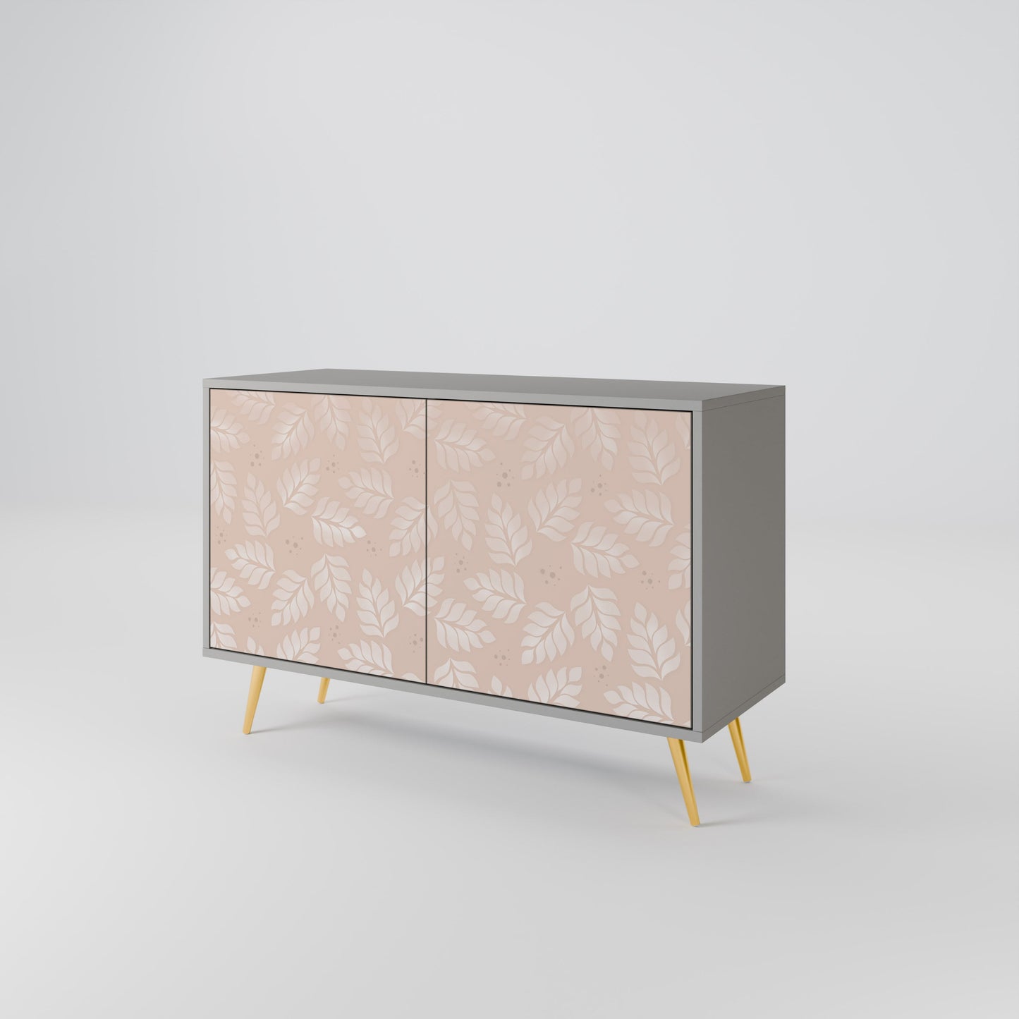 LEAVES ON BEIGE 2-Door Sideboard in Grey Finish