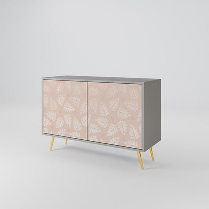 LEAVES ON BEIGE 2-Door Sideboard in Grey Finish