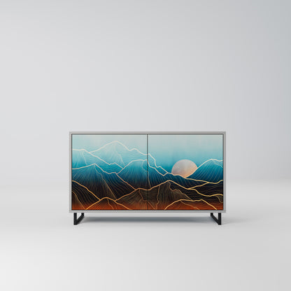 LUNAR SECRETS 2-Door Sideboard in Grey Finish