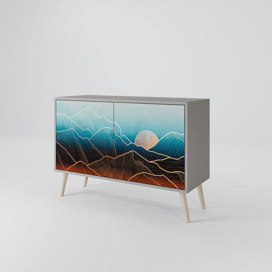 LUNAR SECRETS 2-Door Sideboard in Grey Finish