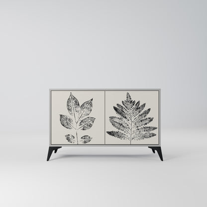 LEAFY STAMPS 2-Door Sideboard in Grey Finish
