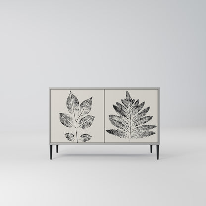 LEAFY STAMPS 2-Door Sideboard in Grey Finish