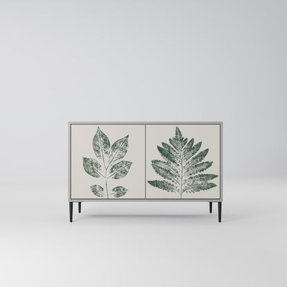 GREEN LEAFY STAMPS 2-Door Sideboard in Grey Finish