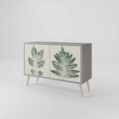 GREEN LEAFY STAMPS 2-Door Sideboard in Grey Finish