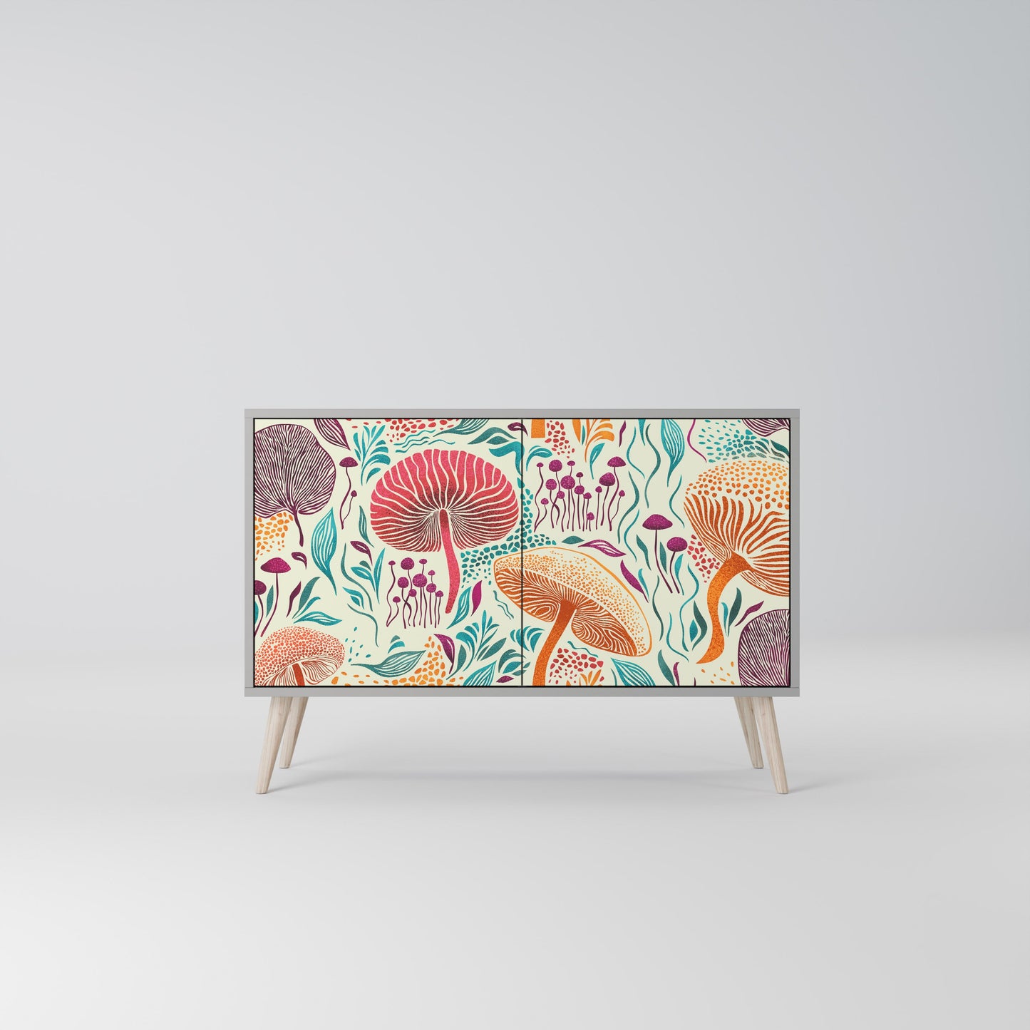 FUNGUS FANTASY 2-Door Sideboard in Grey Finish