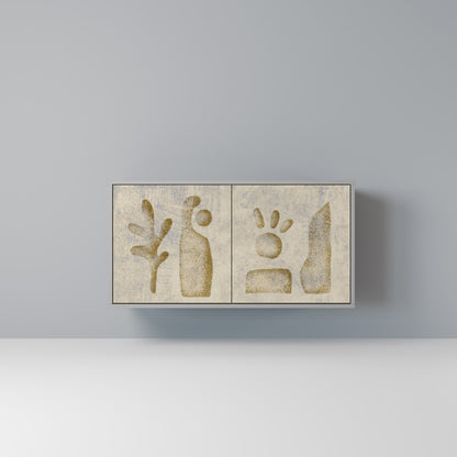 Credenza a 2 ante SAND SCULPTURES in finitura grigia
