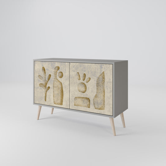 Credenza a 2 ante SAND SCULPTURES in finitura grigia