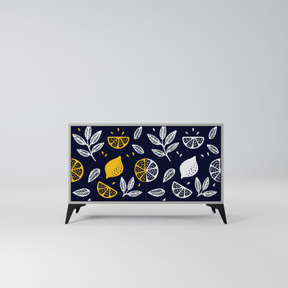 CITRUS BLACK AND WHITE 2-Door Sideboard in Grey Finish