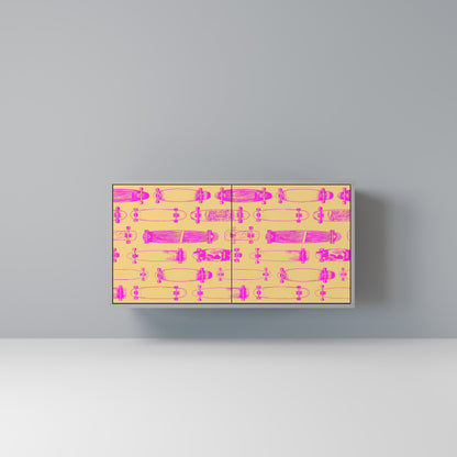 Credenza SKATEBOARD ARTISTRY a 2 ante con finitura grigia