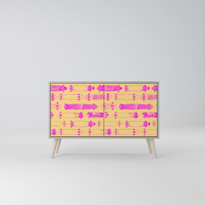 Credenza SKATEBOARD ARTISTRY a 2 ante con finitura grigia