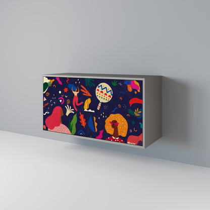 FESTIVE PLEASURES 2-Door Sideboard in Grey Finish