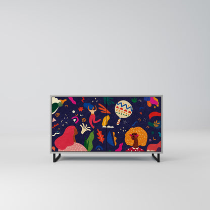 FESTIVE PLEASURES 2-Door Sideboard in Grey Finish