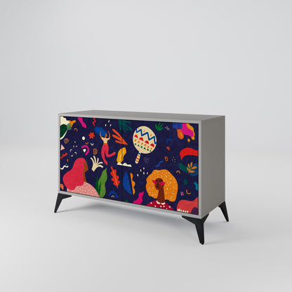 FESTIVE PLEASURES 2-Door Sideboard in Grey Finish