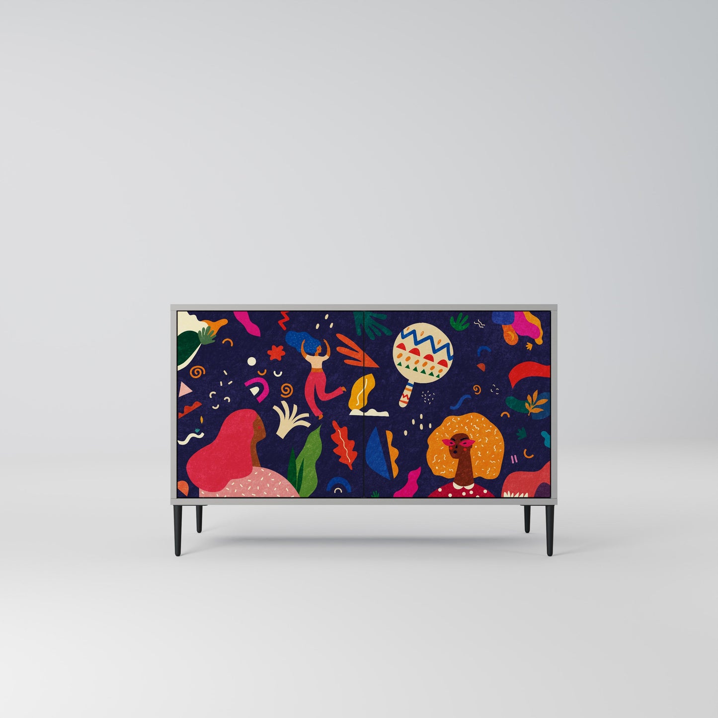 FESTIVE PLEASURES 2-Door Sideboard in Grey Finish