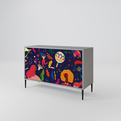 FESTIVE PLEASURES 2-Door Sideboard in Grey Finish