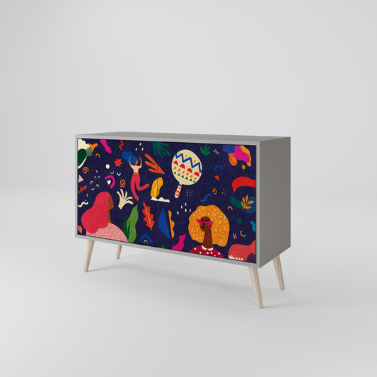 FESTIVE PLEASURES 2-Door Sideboard in Grey Finish