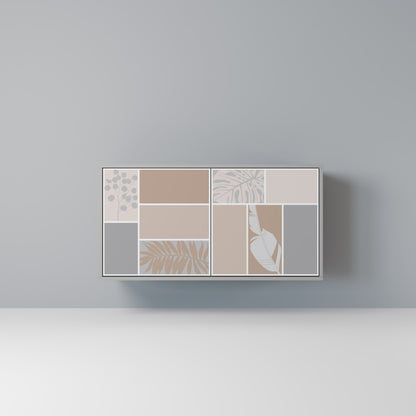 Credenza a 2 ante TROPICAL SHAPES in finitura grigia