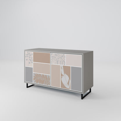 Credenza a 2 ante TROPICAL SHAPES in finitura grigia