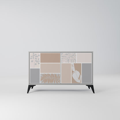 Credenza a 2 ante TROPICAL SHAPES in finitura grigia