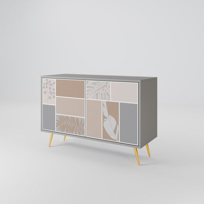 Credenza a 2 ante TROPICAL SHAPES in finitura grigia