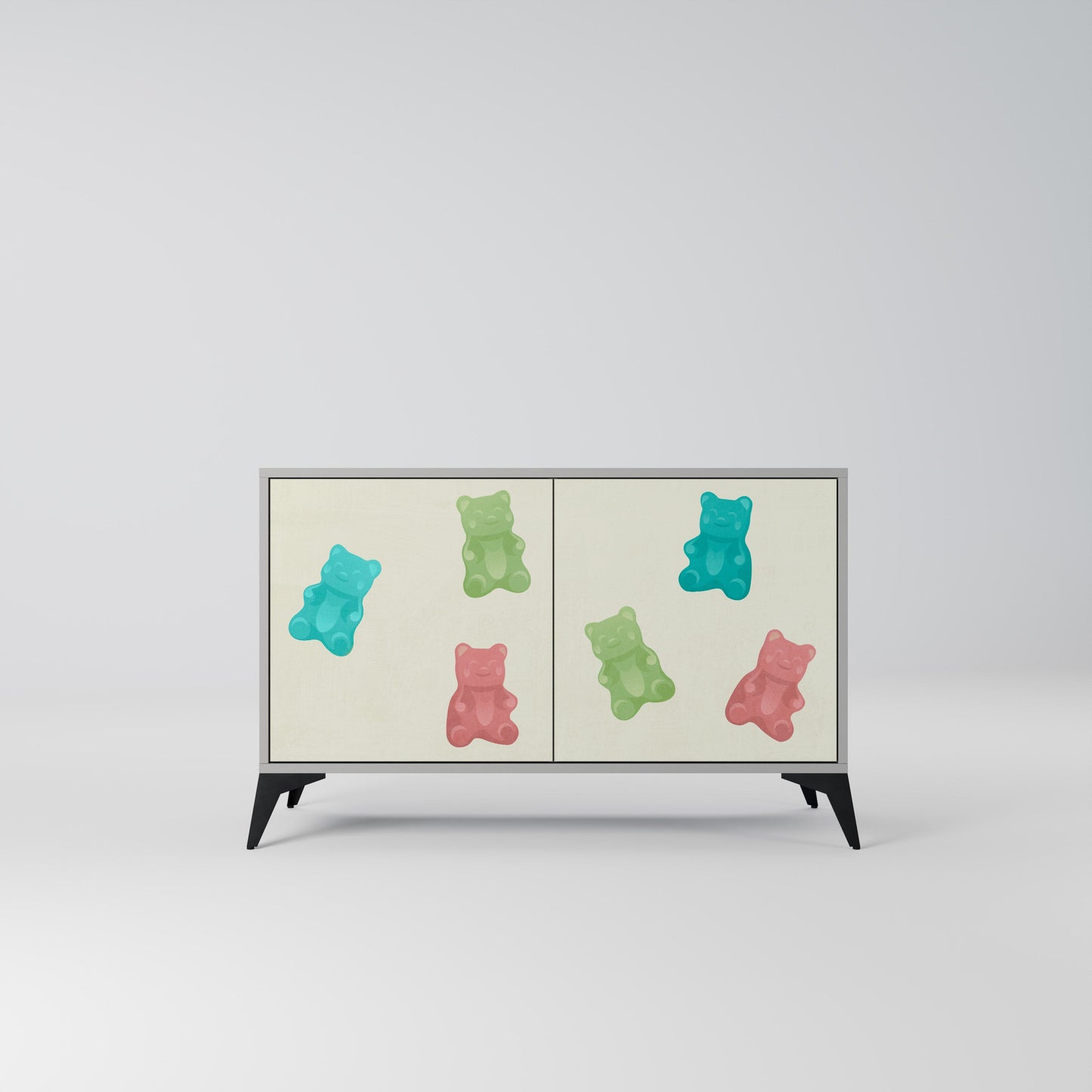 GUMMY BEARS 2-Door Sideboard in Grey Finish