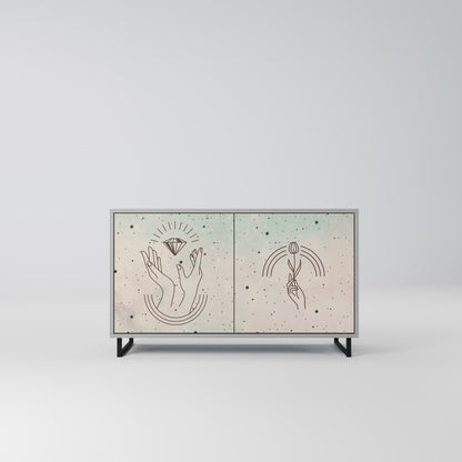 DELICATE BEAUTY 2-Door Sideboard in Grey Finish