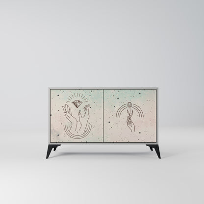 DELICATE BEAUTY 2-Door Sideboard in Grey Finish