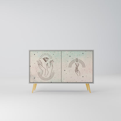 DELICATE BEAUTY 2-Door Sideboard in Grey Finish