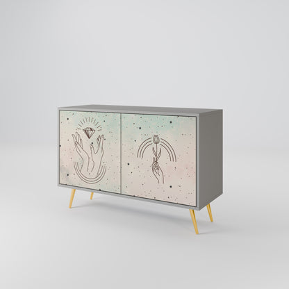 DELICATE BEAUTY 2-Door Sideboard in Grey Finish
