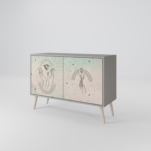 DELICATE BEAUTY 2-Door Sideboard in Grey Finish
