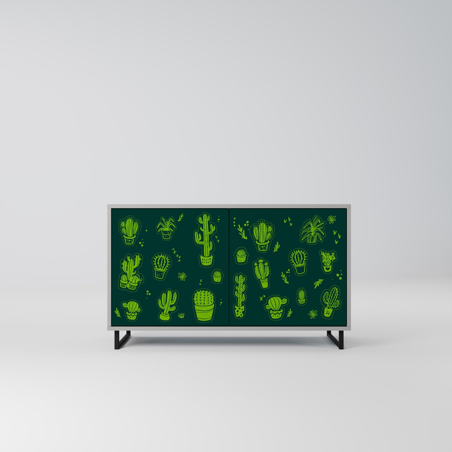 DESERT GREEN 2-Door Sideboard in Grey Finish