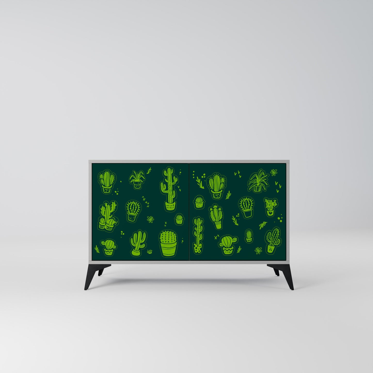 DESERT GREEN 2-Door Sideboard in Grey Finish