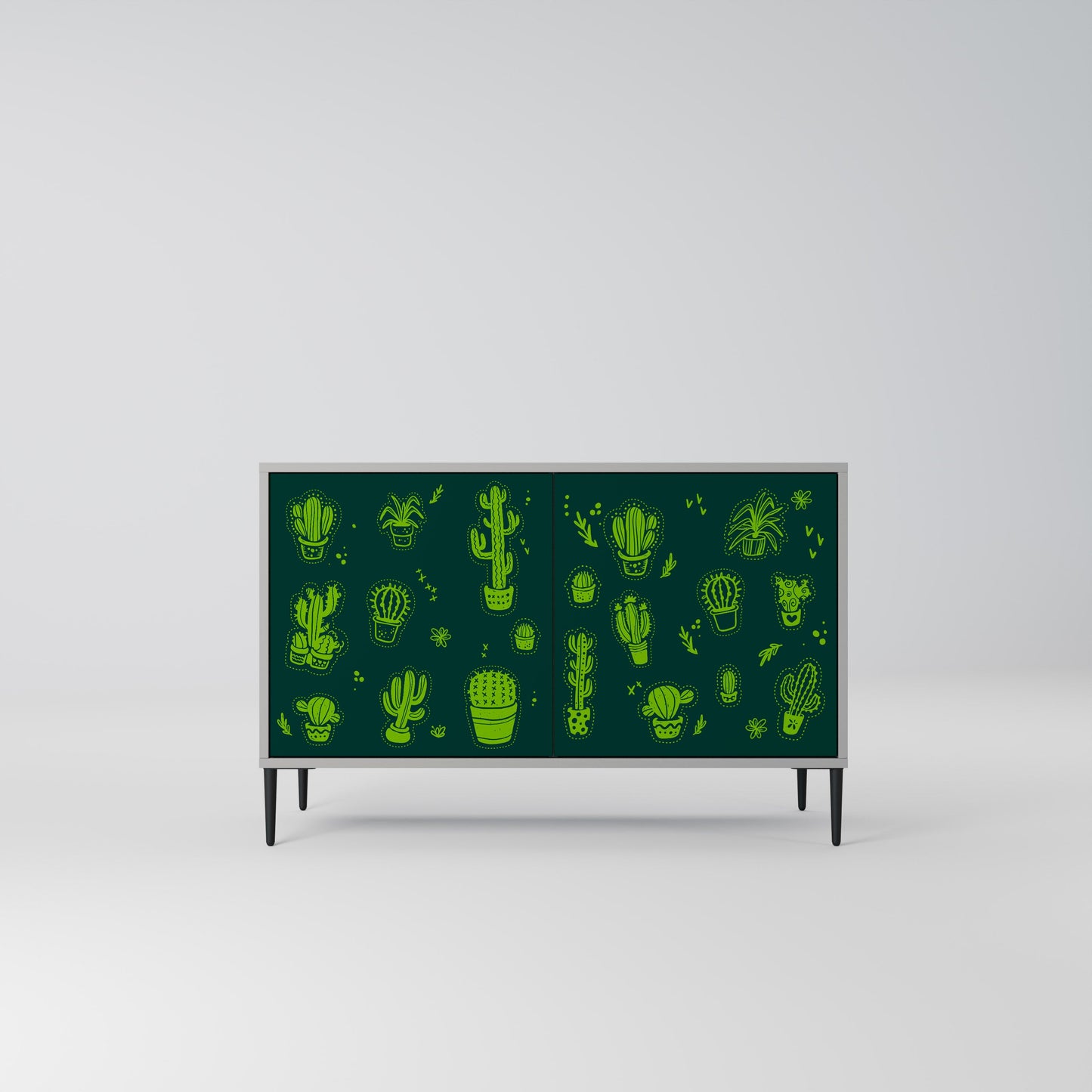 DESERT GREEN 2-Door Sideboard in Grey Finish