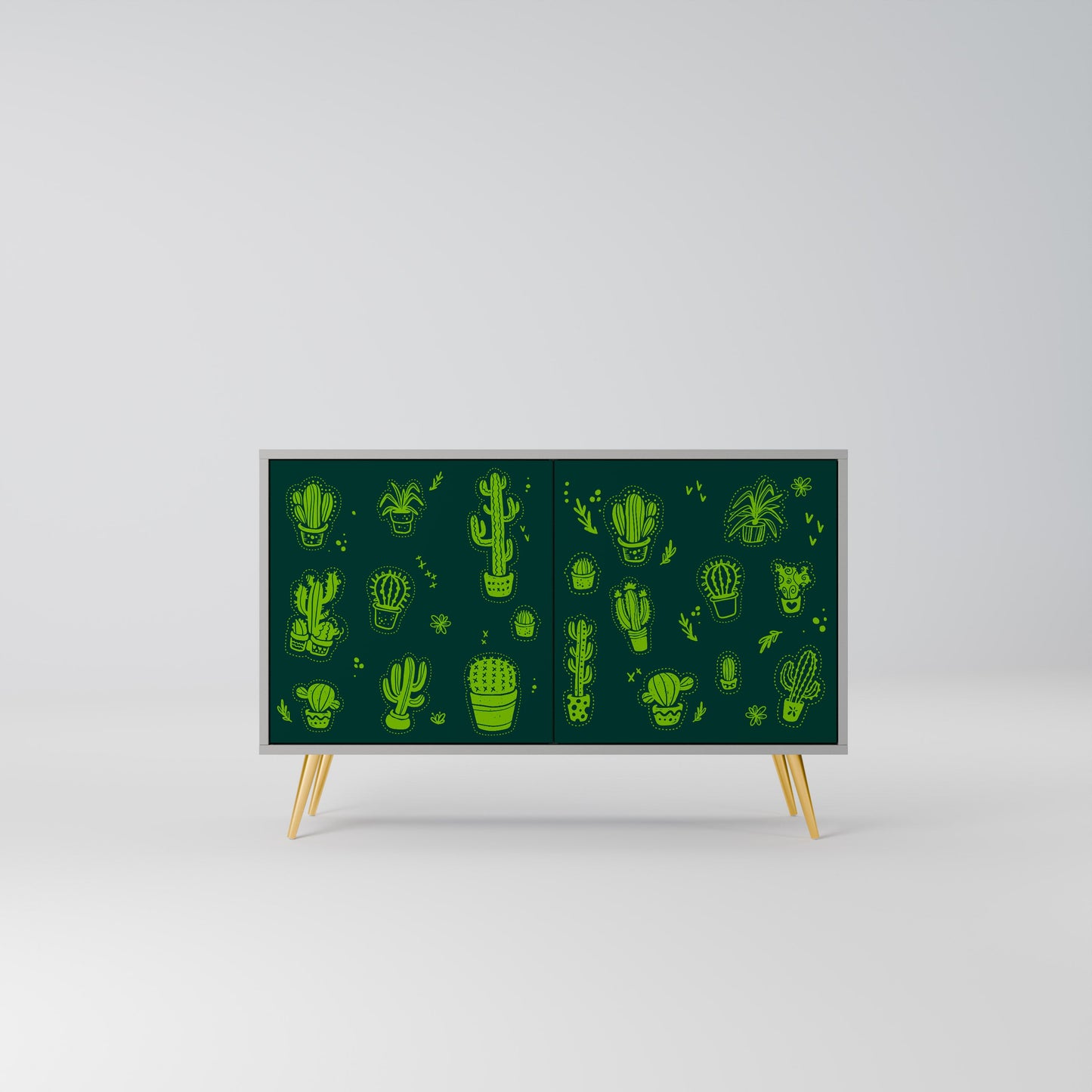 DESERT GREEN 2-Door Sideboard in Grey Finish