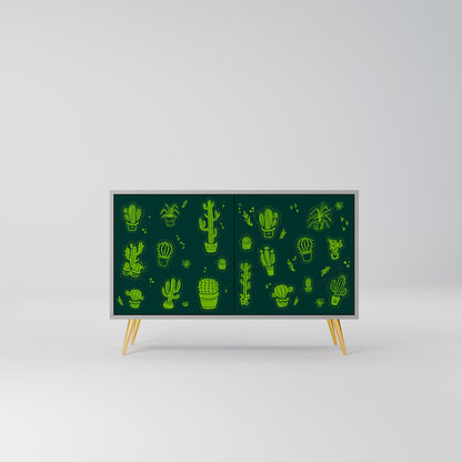 DESERT GREEN 2-Door Sideboard in Grey Finish