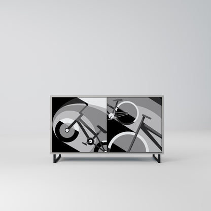 Credenza a 2 ante BIKE ENERGY in finitura grigia