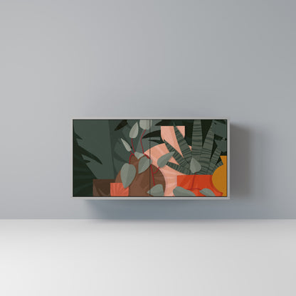 Credenza a 2 ante TROPICAL COMPOSITION in finitura grigia