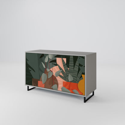 Credenza a 2 ante TROPICAL COMPOSITION in finitura grigia